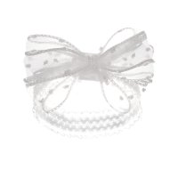 HB98-W: White Lace Headband w/Bow